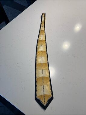 DeSantis Collection Gold Patterned Men's Tie - Classic Formal Accessory